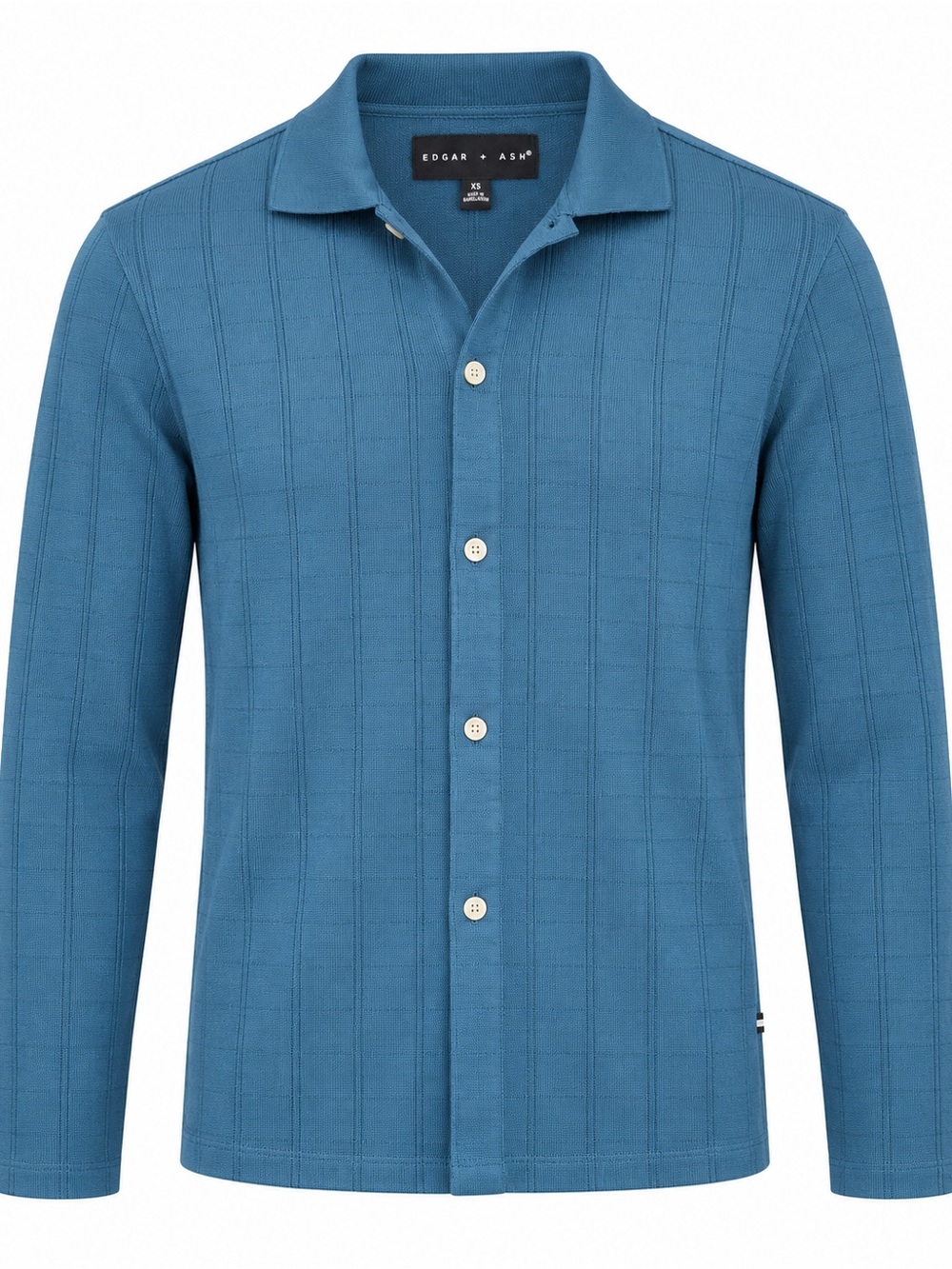 Edgar & Ash Teal Blue Knit Button-Up Shirt Jacket